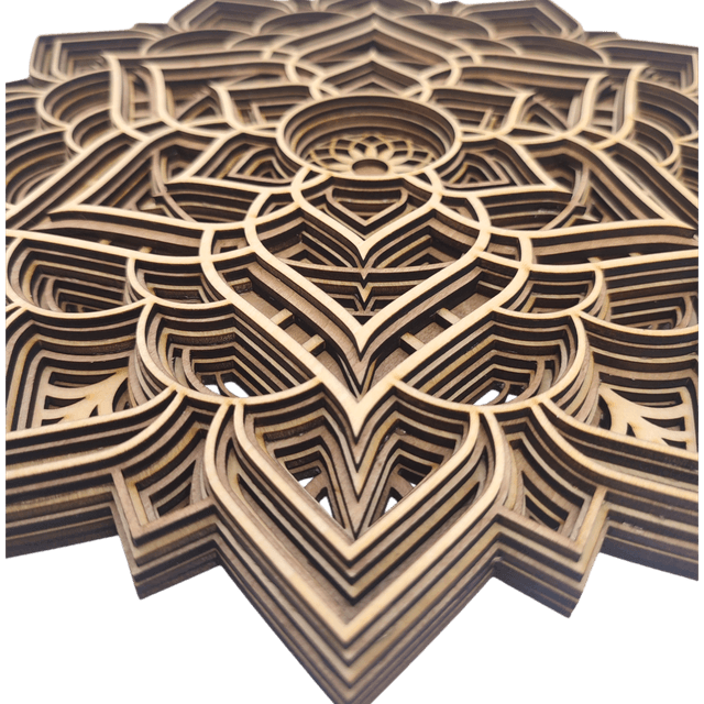 Mandala en bois grande fleur