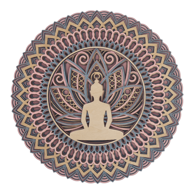 Mandala en bois bouddha